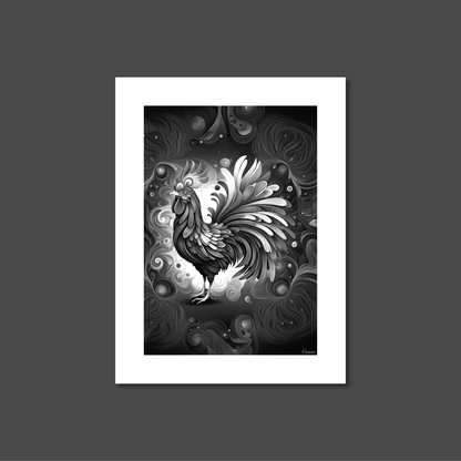 ABSTRACT COCKEREL **UNFRAMED ART PRINT**