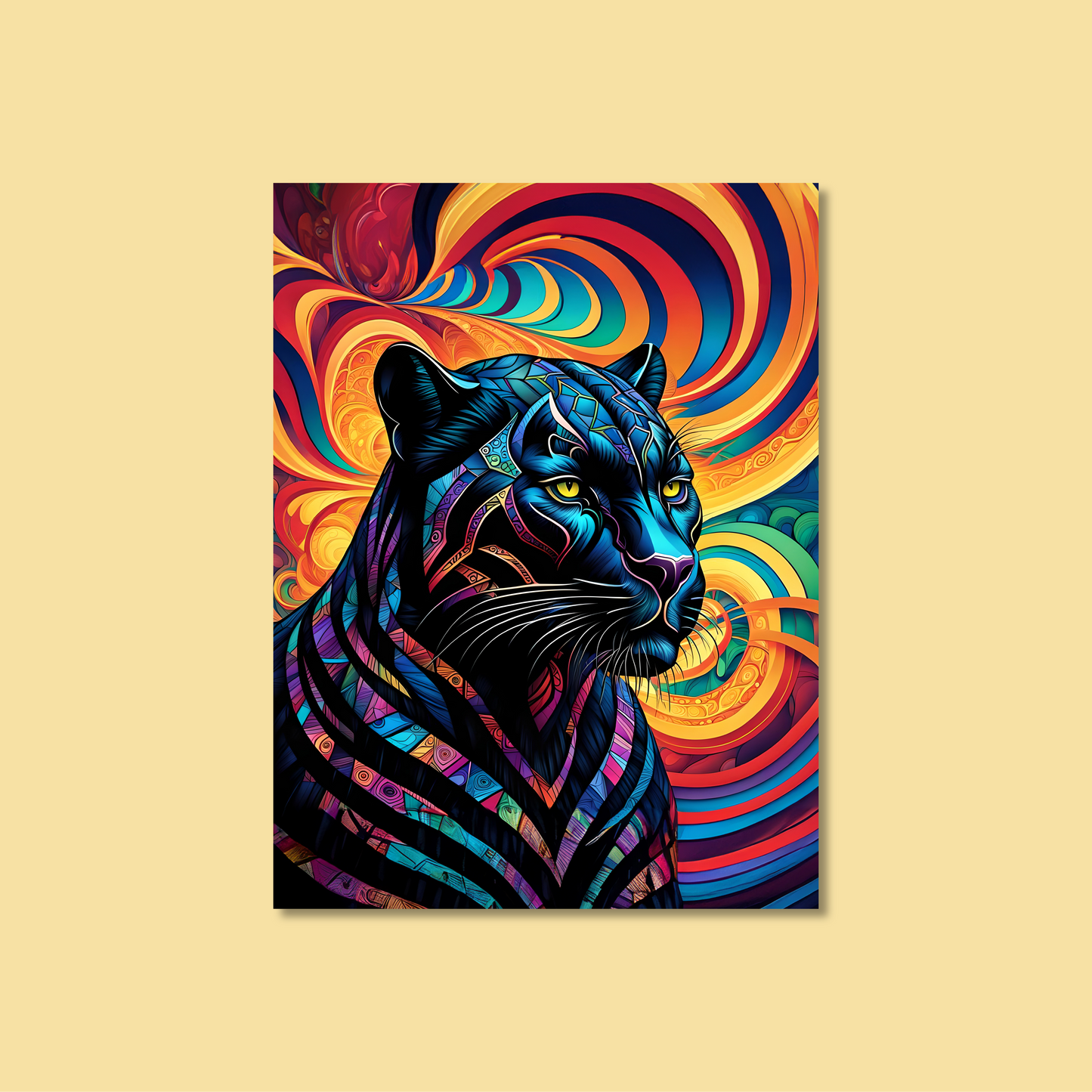 ABSTRACT BLACK PANTHER **UNFRAMED ART PRINT**