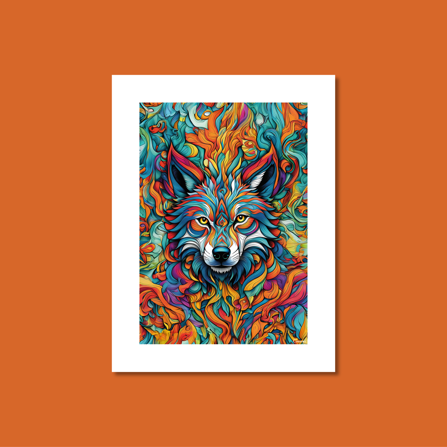 ABSTRACT WOLF **UNFRAMED ART PRINT**