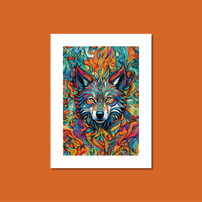 ABSTRACT WOLF **UNFRAMED ART PRINT**