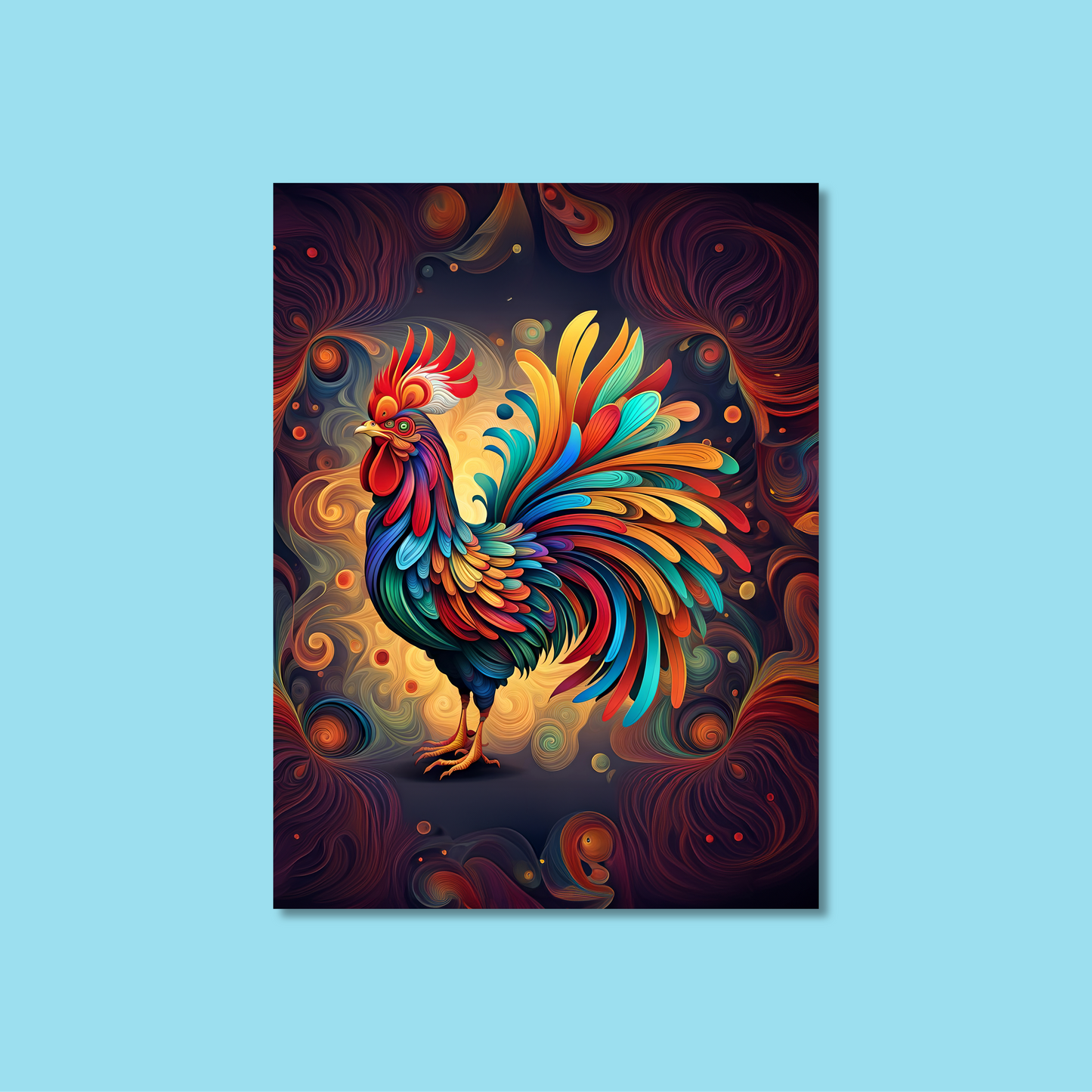 ABSTRACT COCKEREL **UNFRAMED ART PRINT**