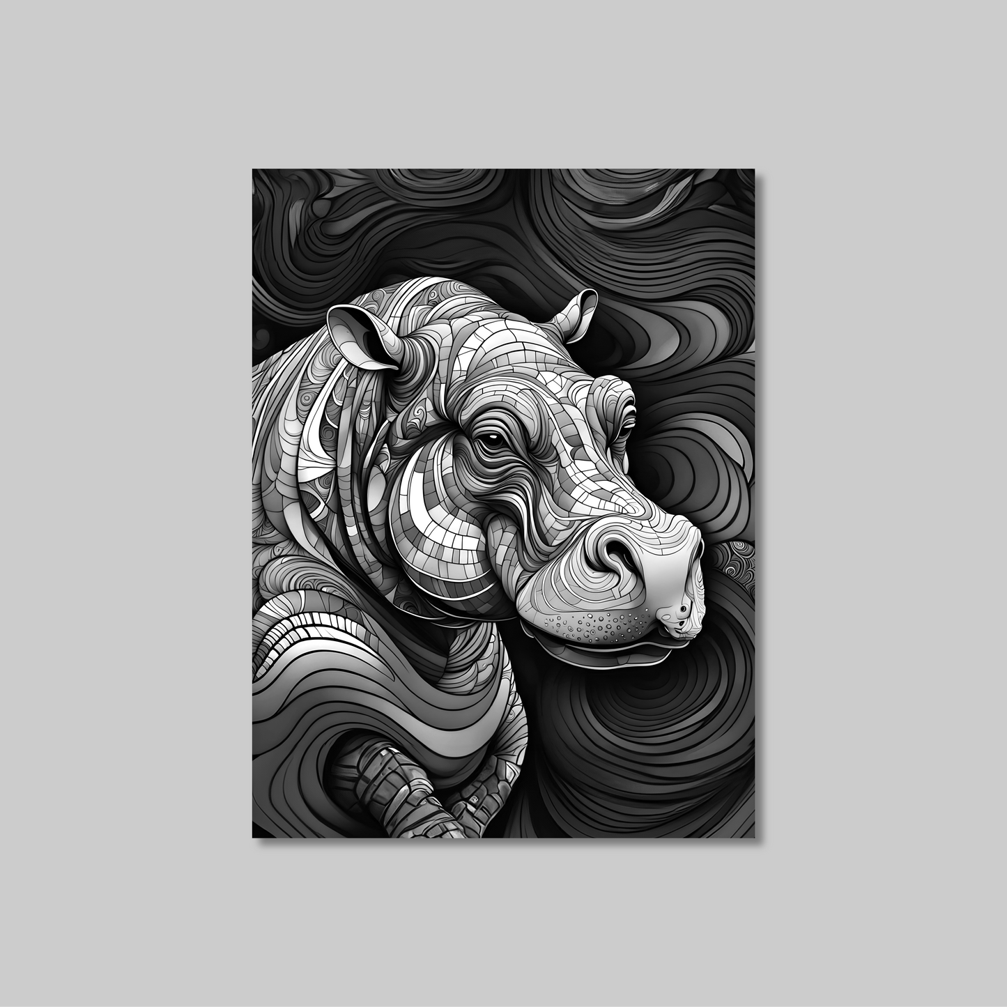ABSTRACT HIPPO **UNFRAMED ART PRINT**