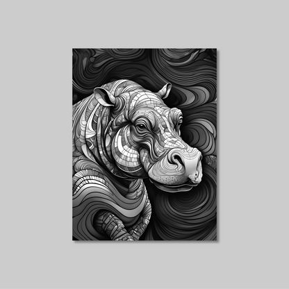ABSTRACT HIPPO **UNFRAMED ART PRINT**
