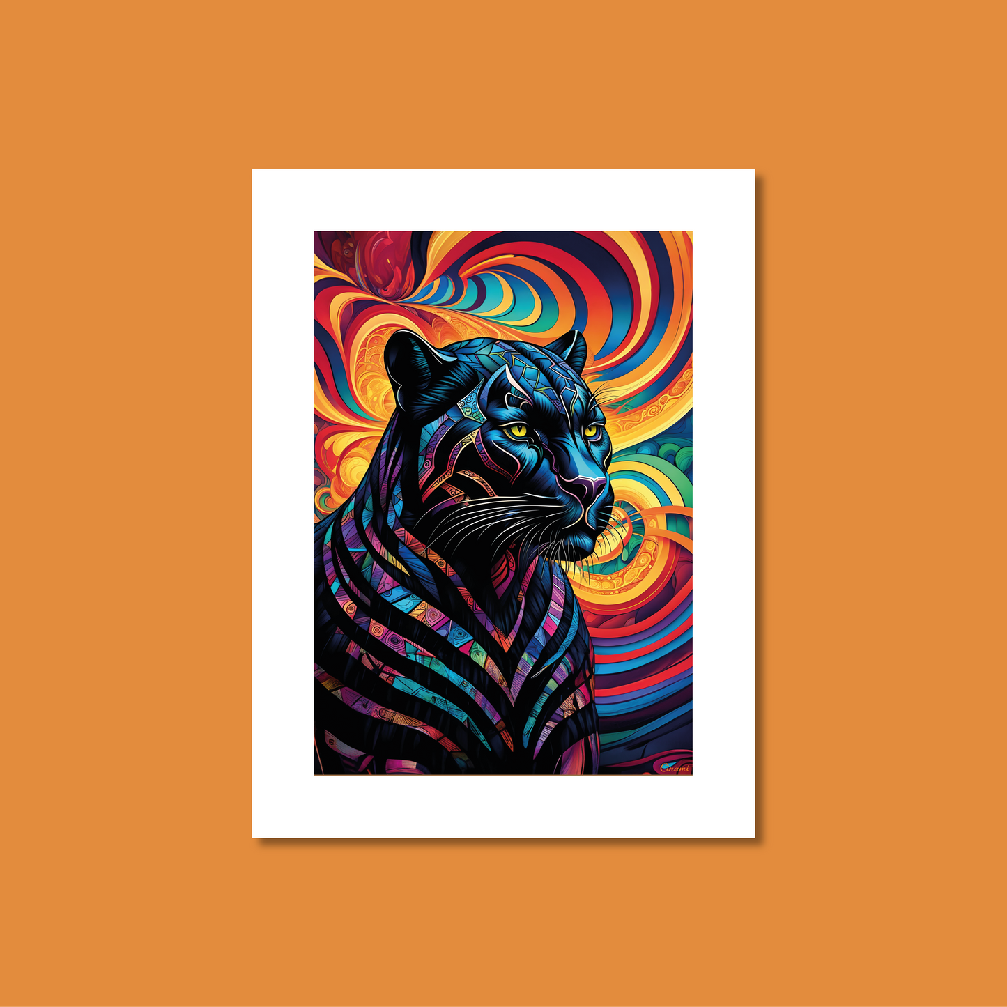 ABSTRACT BLACK PANTHER **UNFRAMED ART PRINT**
