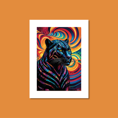 ABSTRACT BLACK PANTHER **UNFRAMED ART PRINT**