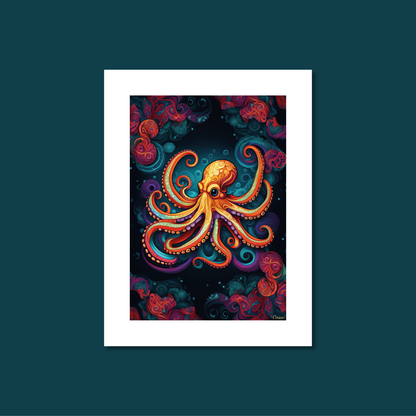 ABSTRACT OCTOPUS **UNFRAMED ART PRINT**