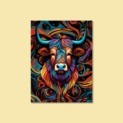 ABSTRACT HIGHLAND CATTLE **UNFRAMED ART PRINT**