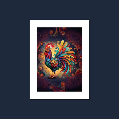 ABSTRACT COCKEREL **UNFRAMED ART PRINT**