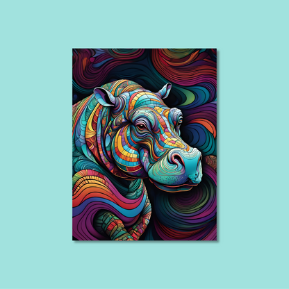 ABSTRACT HIPPO **UNFRAMED ART PRINT**