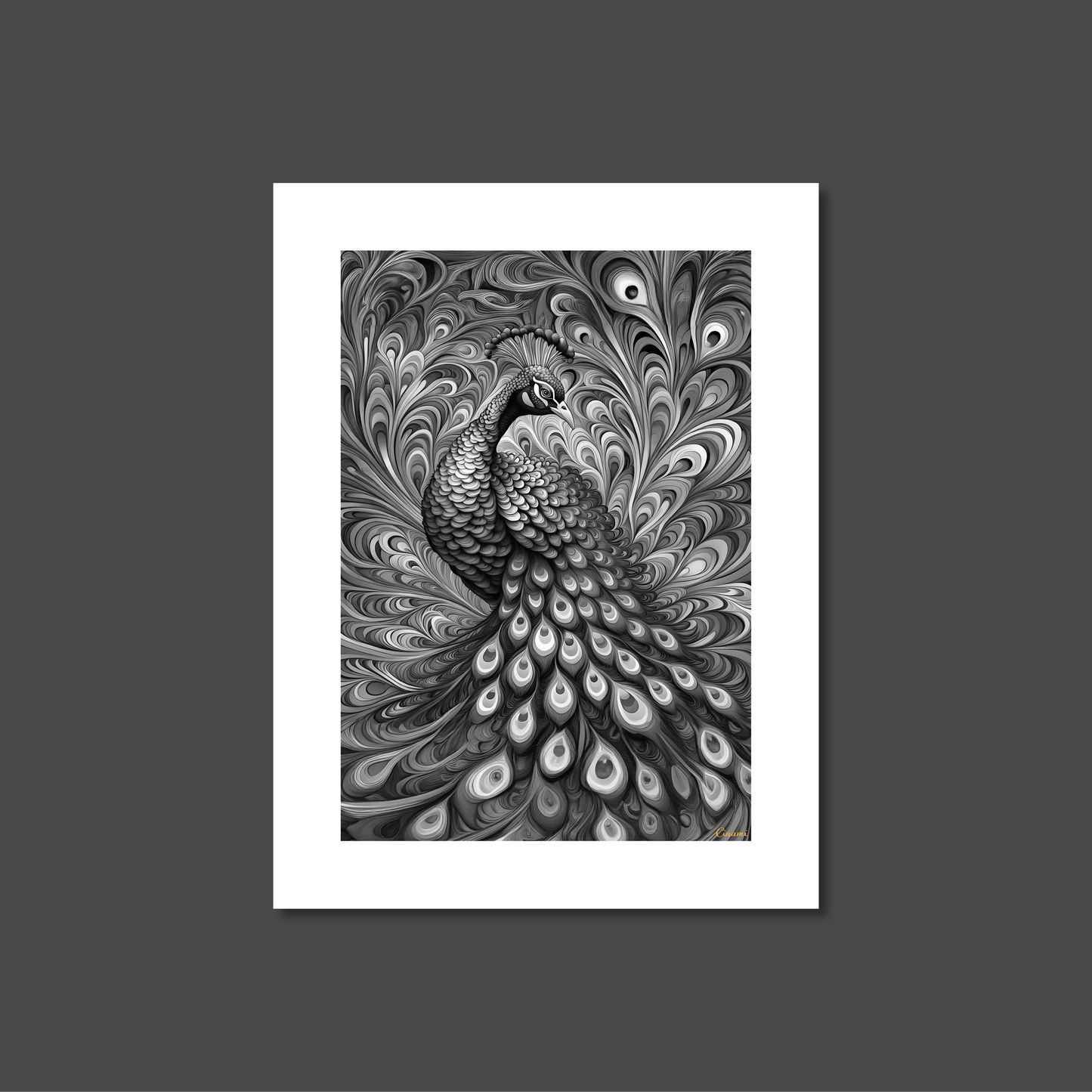 ABSTRACT PEACOCK **UNFRAMED ART PRINT**