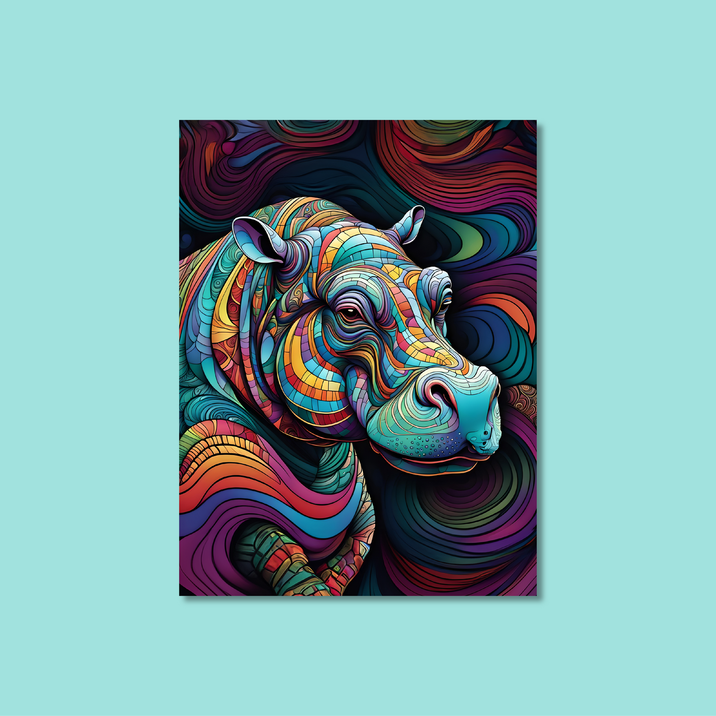 ABSTRACT HIPPO **UNFRAMED ART PRINT**