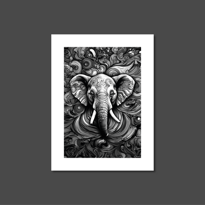 ABSTRACT ELEPHANT **UNFRAMED ART PRINT**