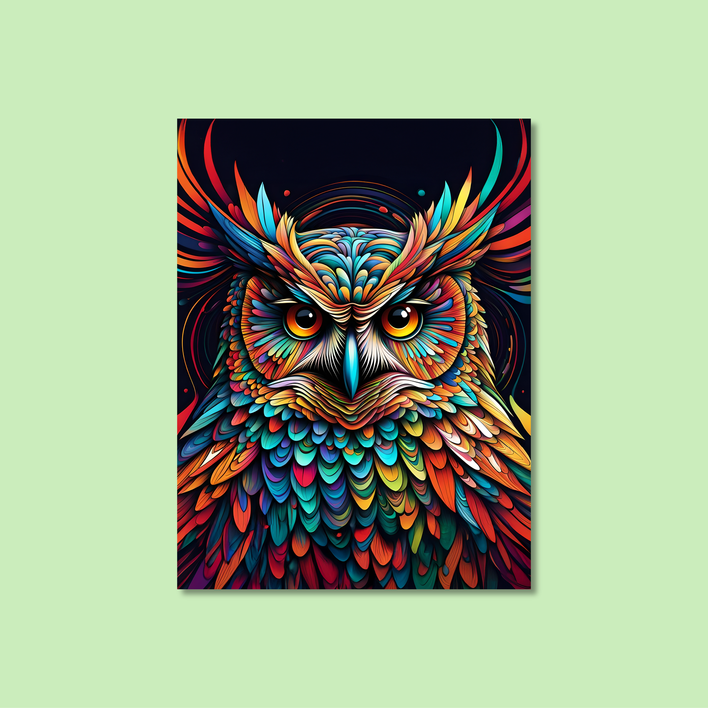 ABSTRACT OWL **UNFRAMED ART PRINT**