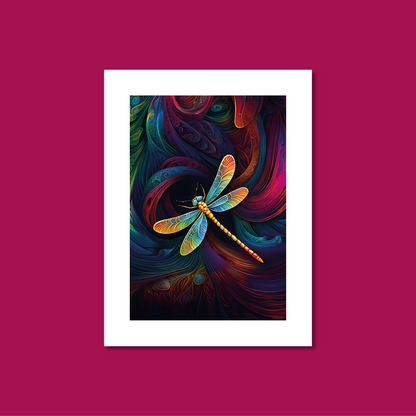 ABSTRACT DRAGONFLY **UNFRAMED ART PRINT**