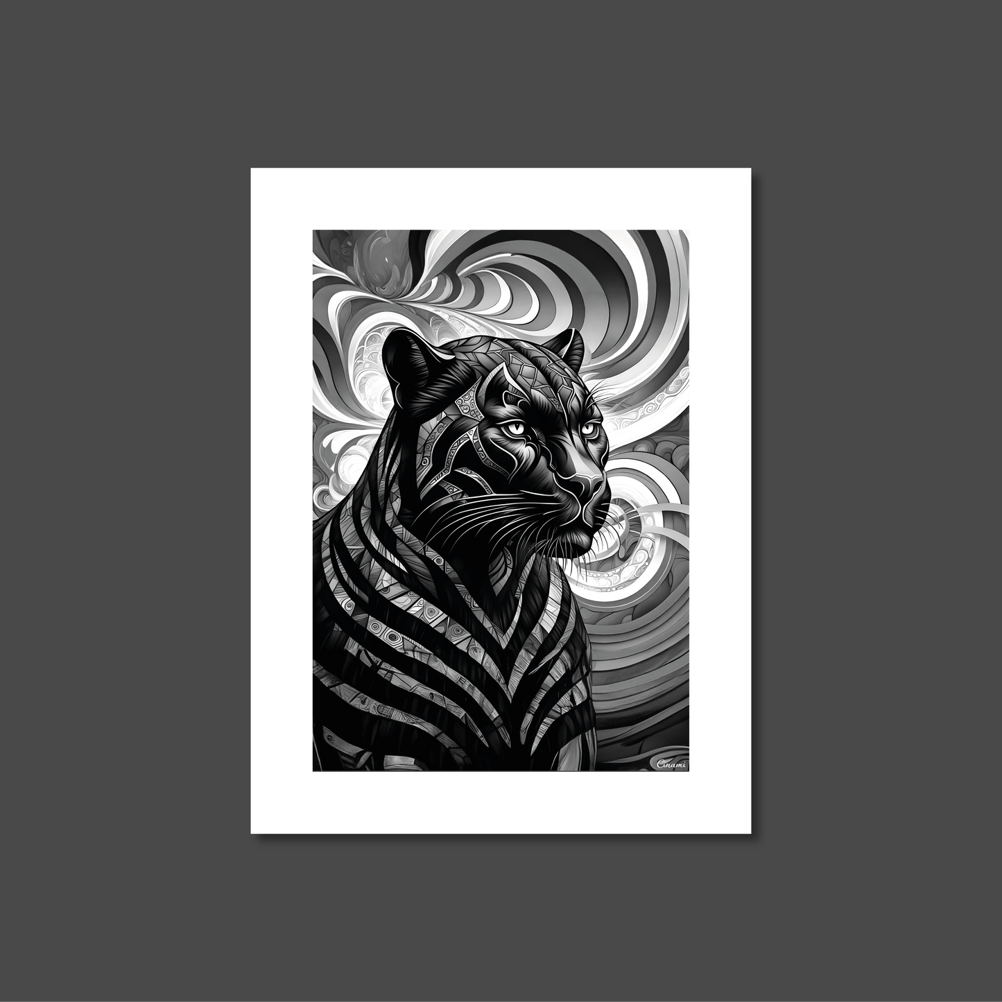 ABSTRACT BLACK PANTHER **UNFRAMED ART PRINT**