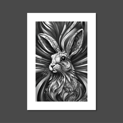 ABSTRACT RABBIT **UNFRAMED ART PRINT**