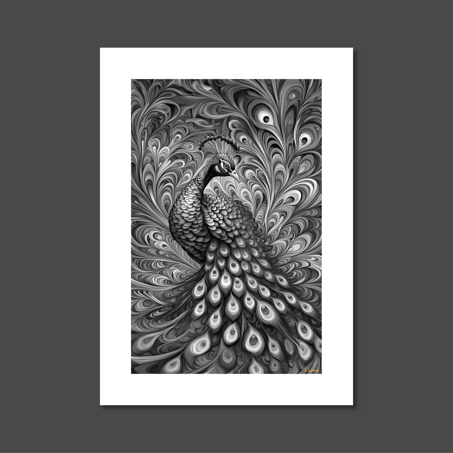 ABSTRACT PEACOCK **UNFRAMED ART PRINT**