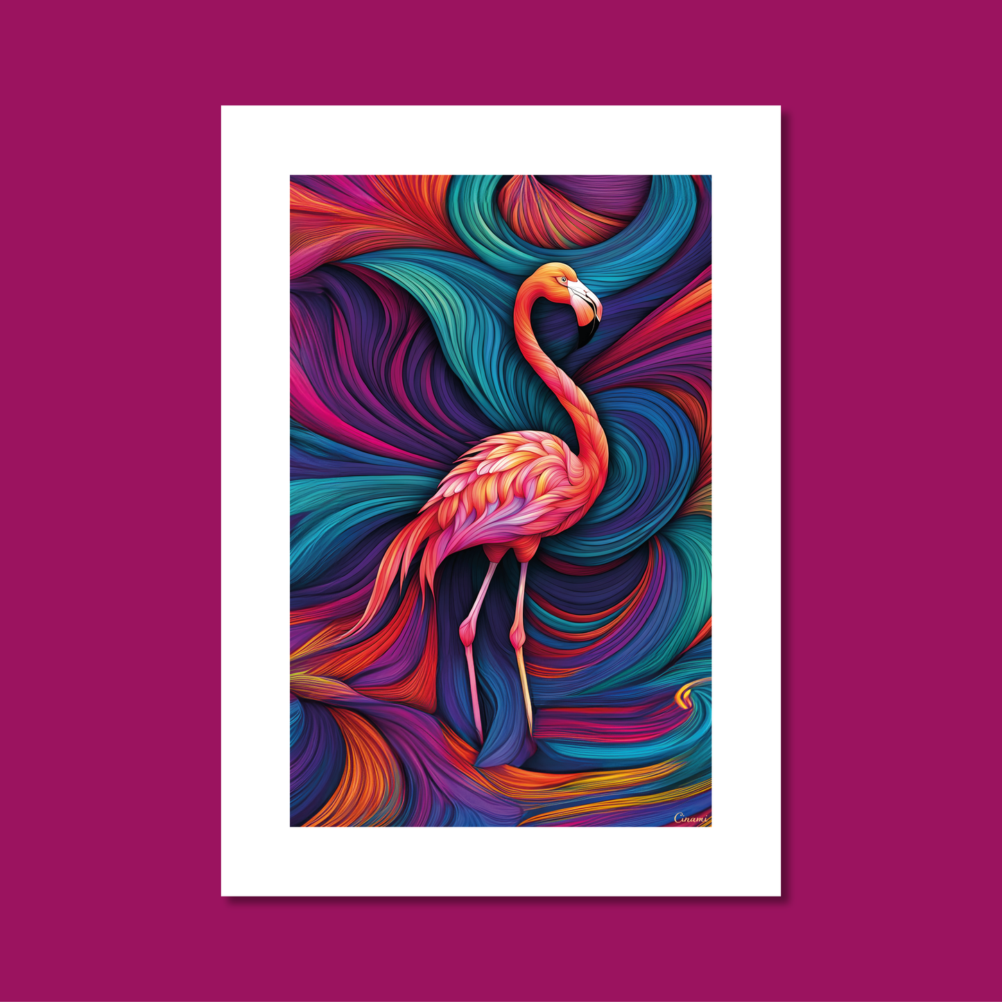 ABSTRACT FLAMINGO **UNFRAMED ART PRINT**