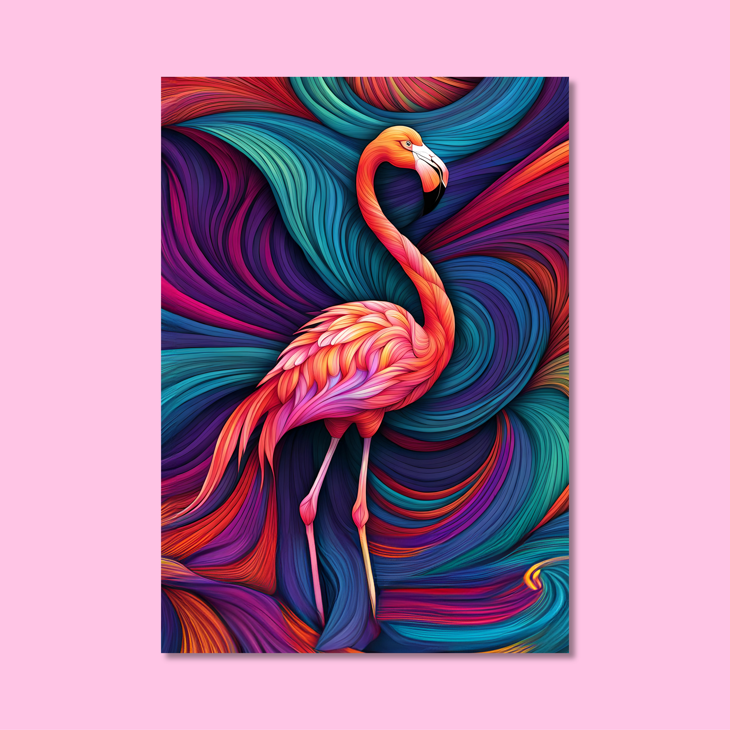 ABSTRACT FLAMINGO **UNFRAMED ART PRINT**