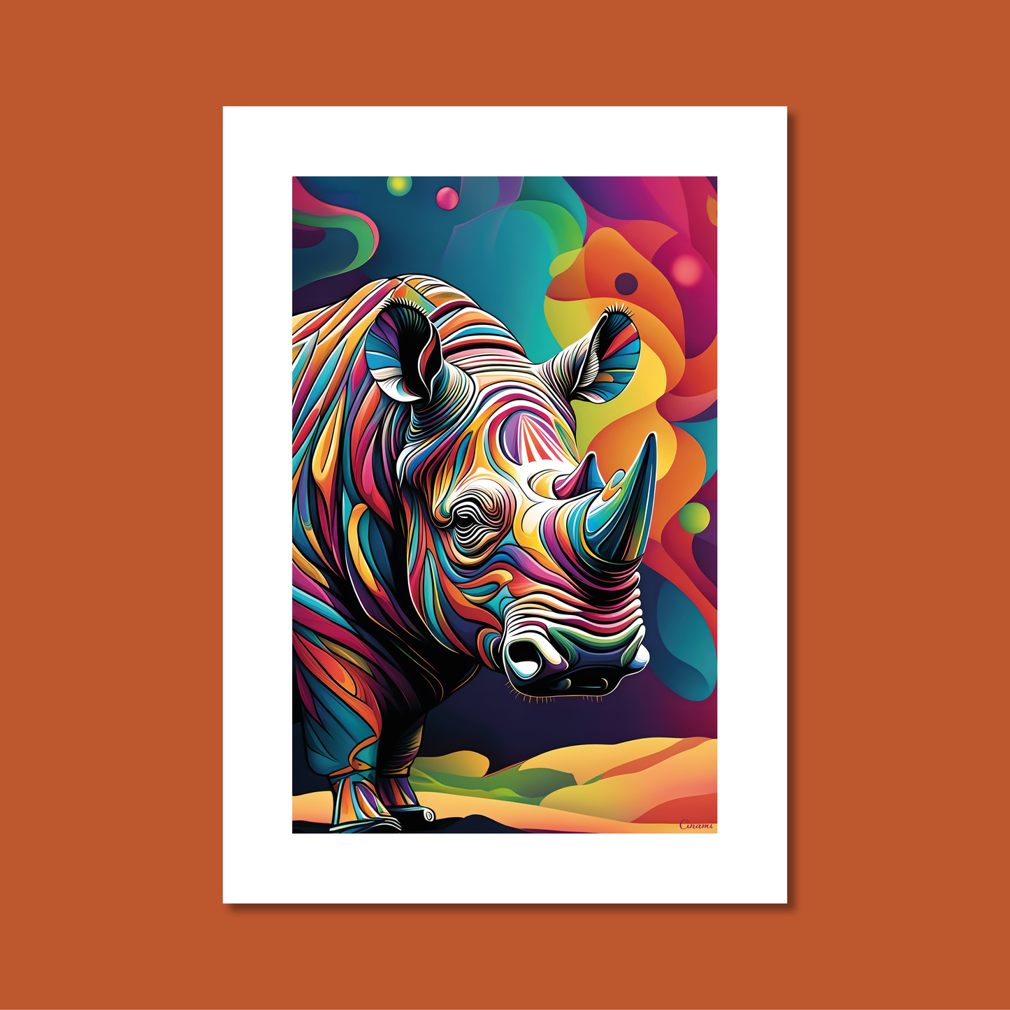 ABSTRACT RHINO **UNFRAMED ART PRINT**