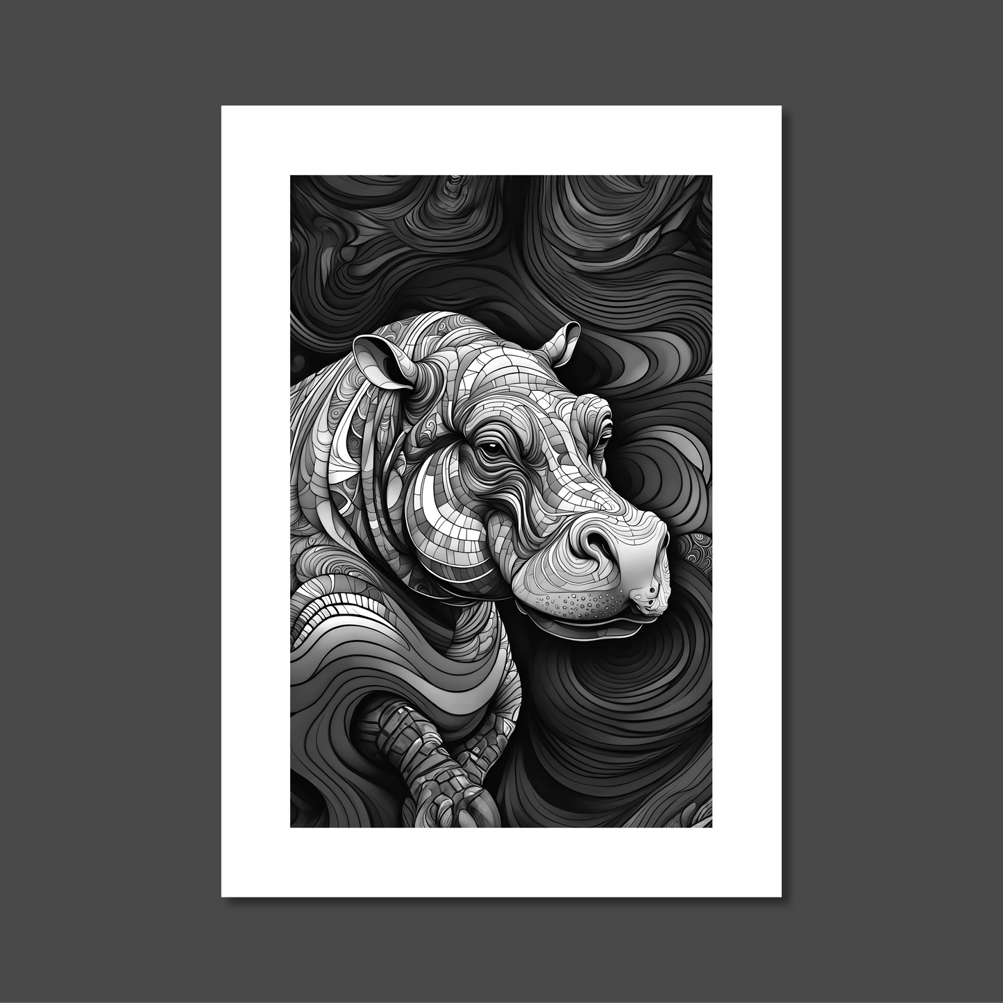 ABSTRACT HIPPO **UNFRAMED ART PRINT**