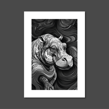 ABSTRACT HIPPO **UNFRAMED ART PRINT**