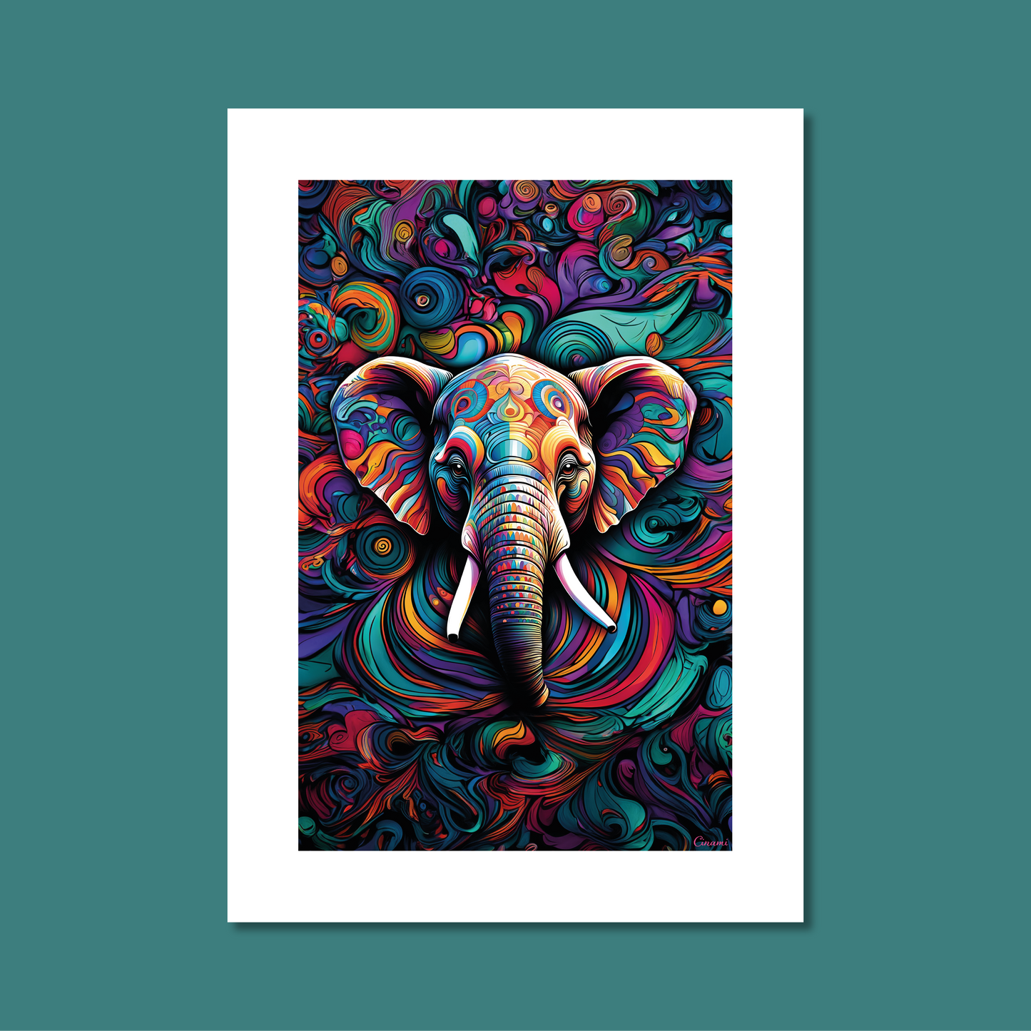 ABSTRACT ELEPHANT **UNFRAMED ART PRINT**