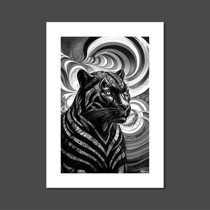 ABSTRACT BLACK PANTHER **UNFRAMED ART PRINT**