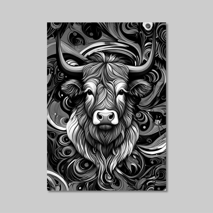 ABSTRACT HIGHLAND CATTLE **UNFRAMED ART PRINT**