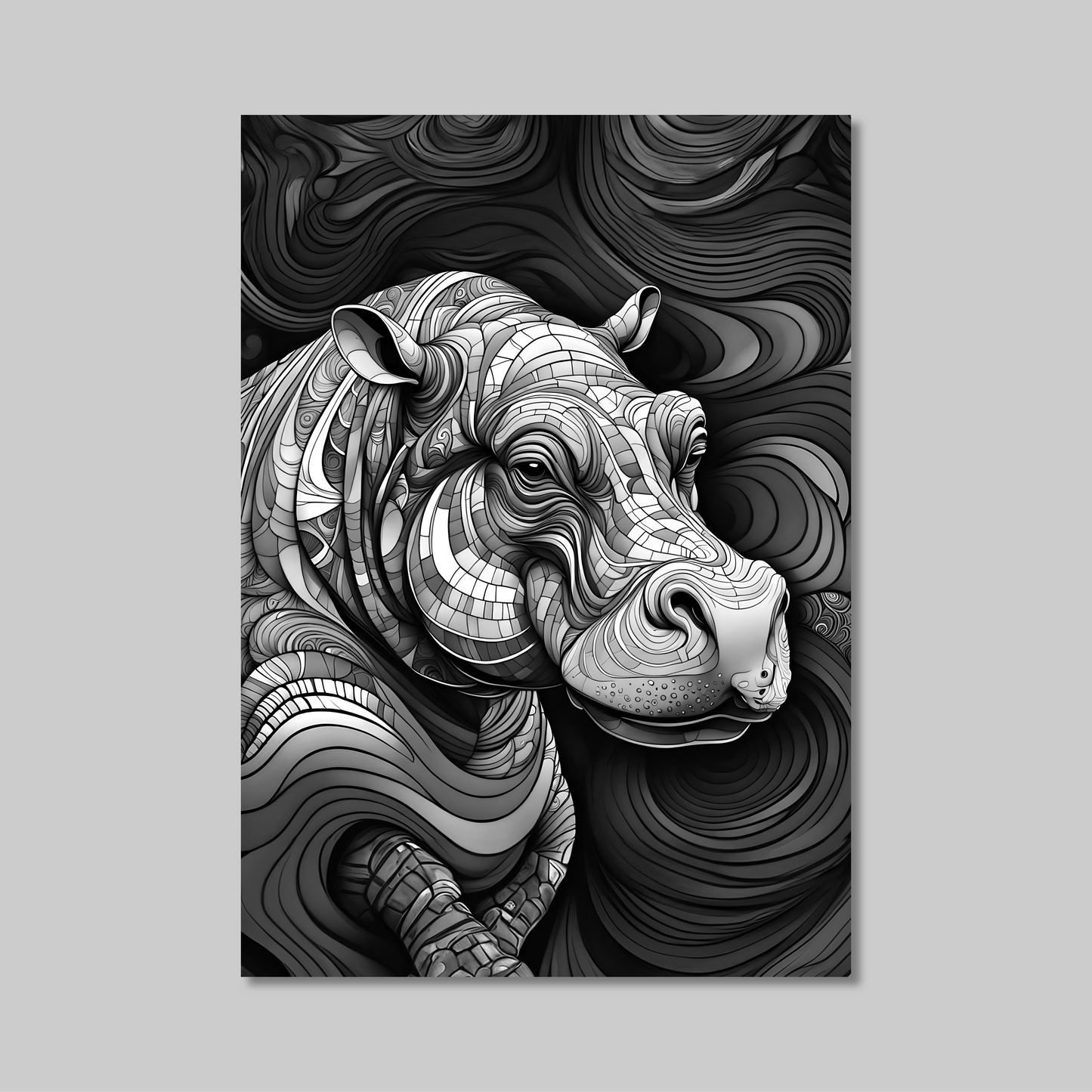 ABSTRACT HIPPO **UNFRAMED ART PRINT**