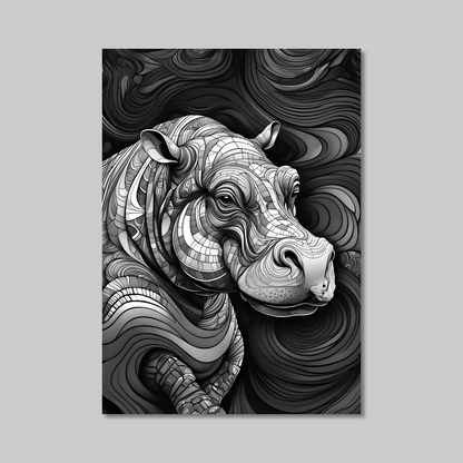ABSTRACT HIPPO **UNFRAMED ART PRINT**