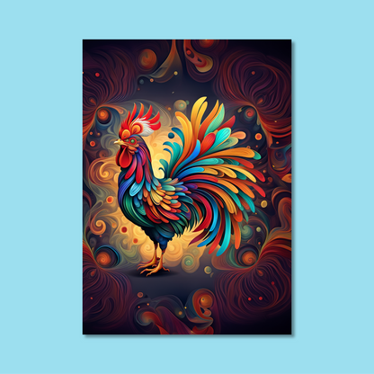 ABSTRACT COCKEREL **UNFRAMED ART PRINT**