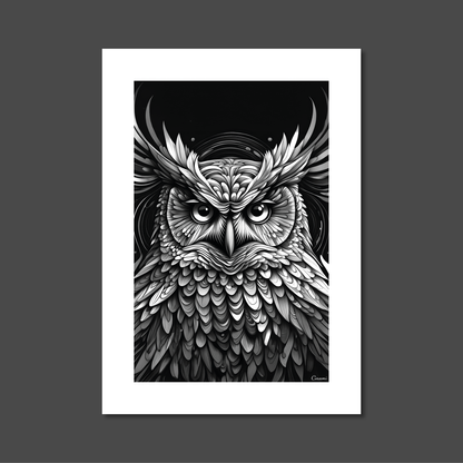 ABSTRACT OWL **UNFRAMED ART PRINT**