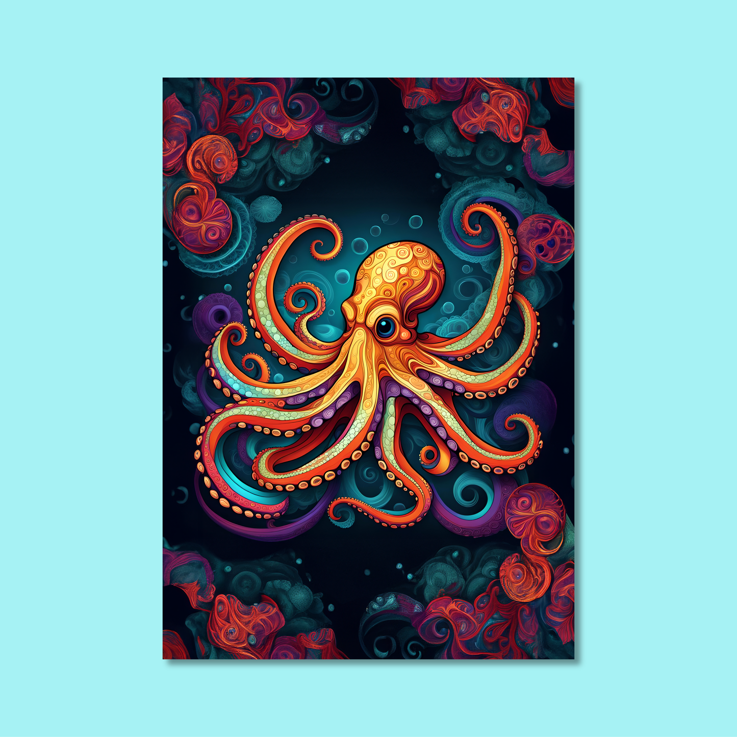 ABSTRACT OCTOPUS **UNFRAMED ART PRINT**