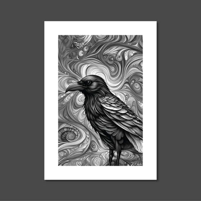 ABSTRACT CROW **UNFRAMED ART PRINT**