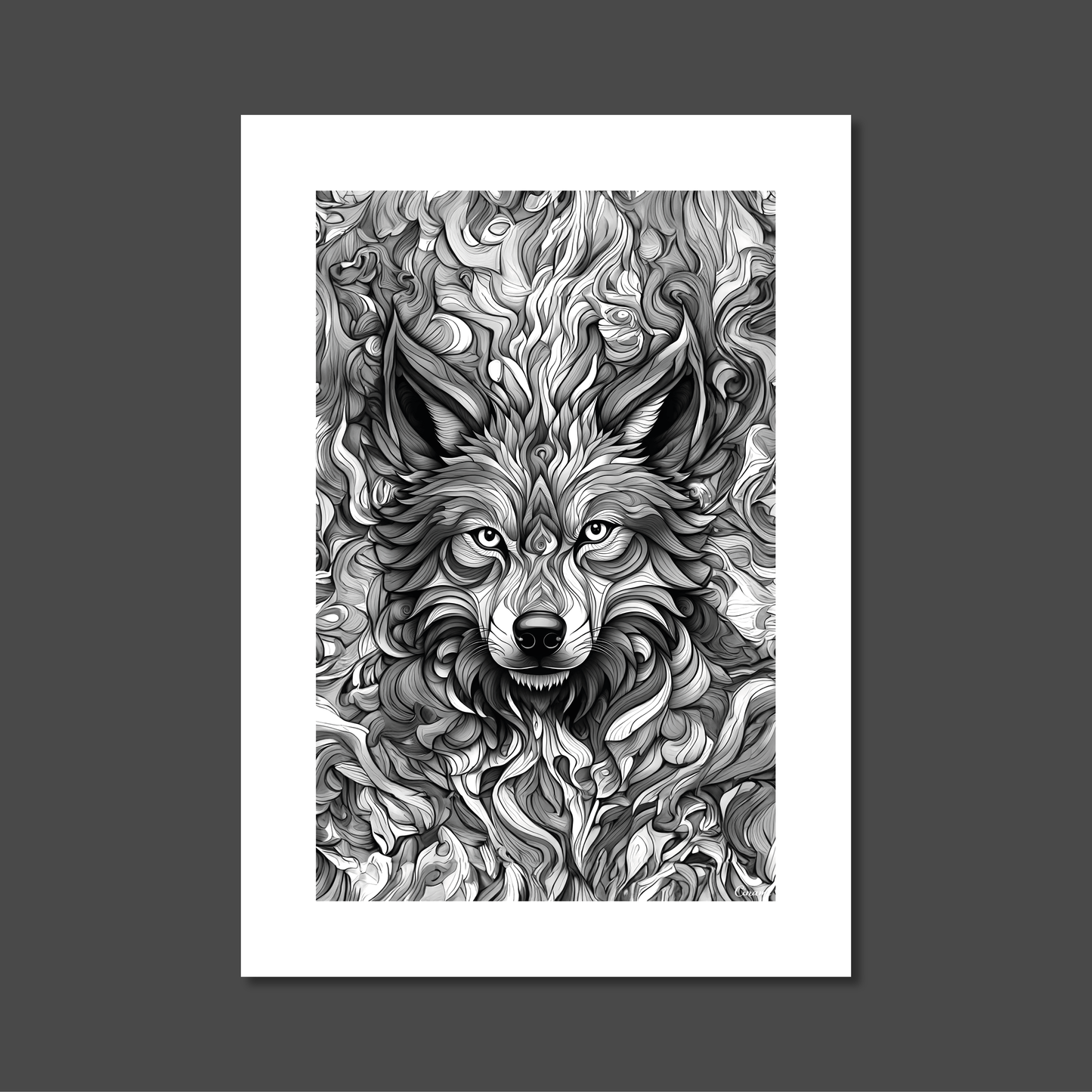 ABSTRACT WOLF **UNFRAMED ART PRINT**