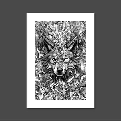ABSTRACT WOLF **UNFRAMED ART PRINT**