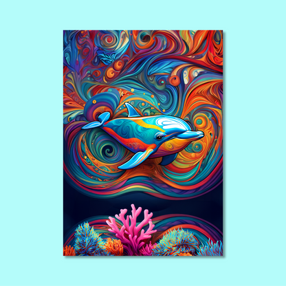 ABSTRACT DOLPHIN **UNFRAMED ART PRINT**
