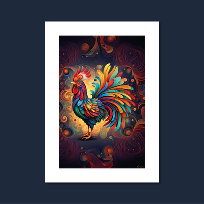 ABSTRACT COCKEREL **UNFRAMED ART PRINT**