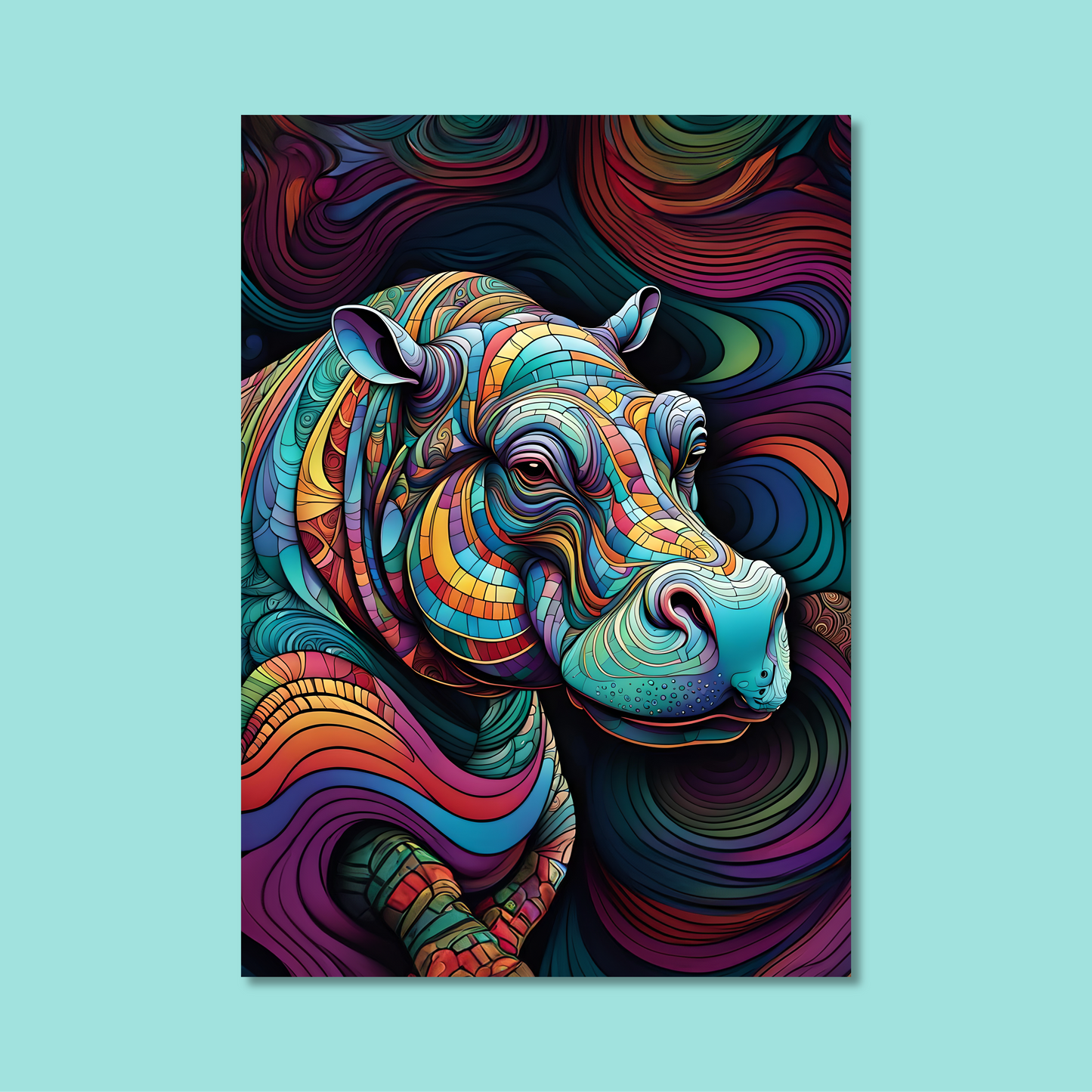 ABSTRACT HIPPO **UNFRAMED ART PRINT**