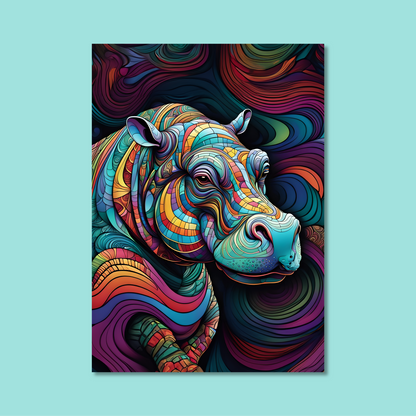 ABSTRACT HIPPO **UNFRAMED ART PRINT**