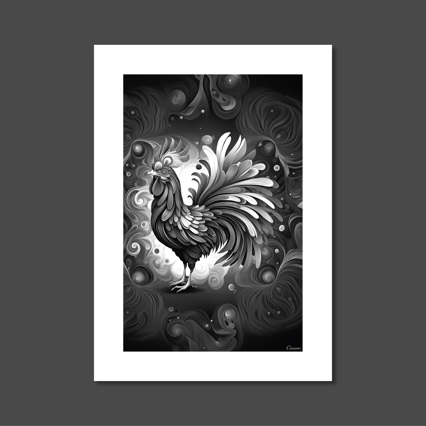 ABSTRACT COCKEREL **UNFRAMED ART PRINT**