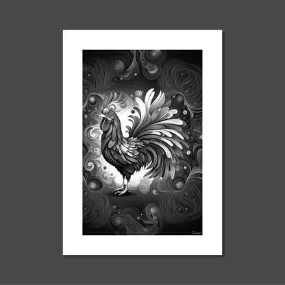 ABSTRACT COCKEREL **UNFRAMED ART PRINT**