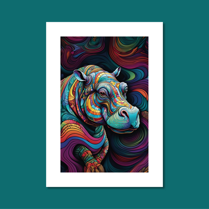 ABSTRACT HIPPO **UNFRAMED ART PRINT**