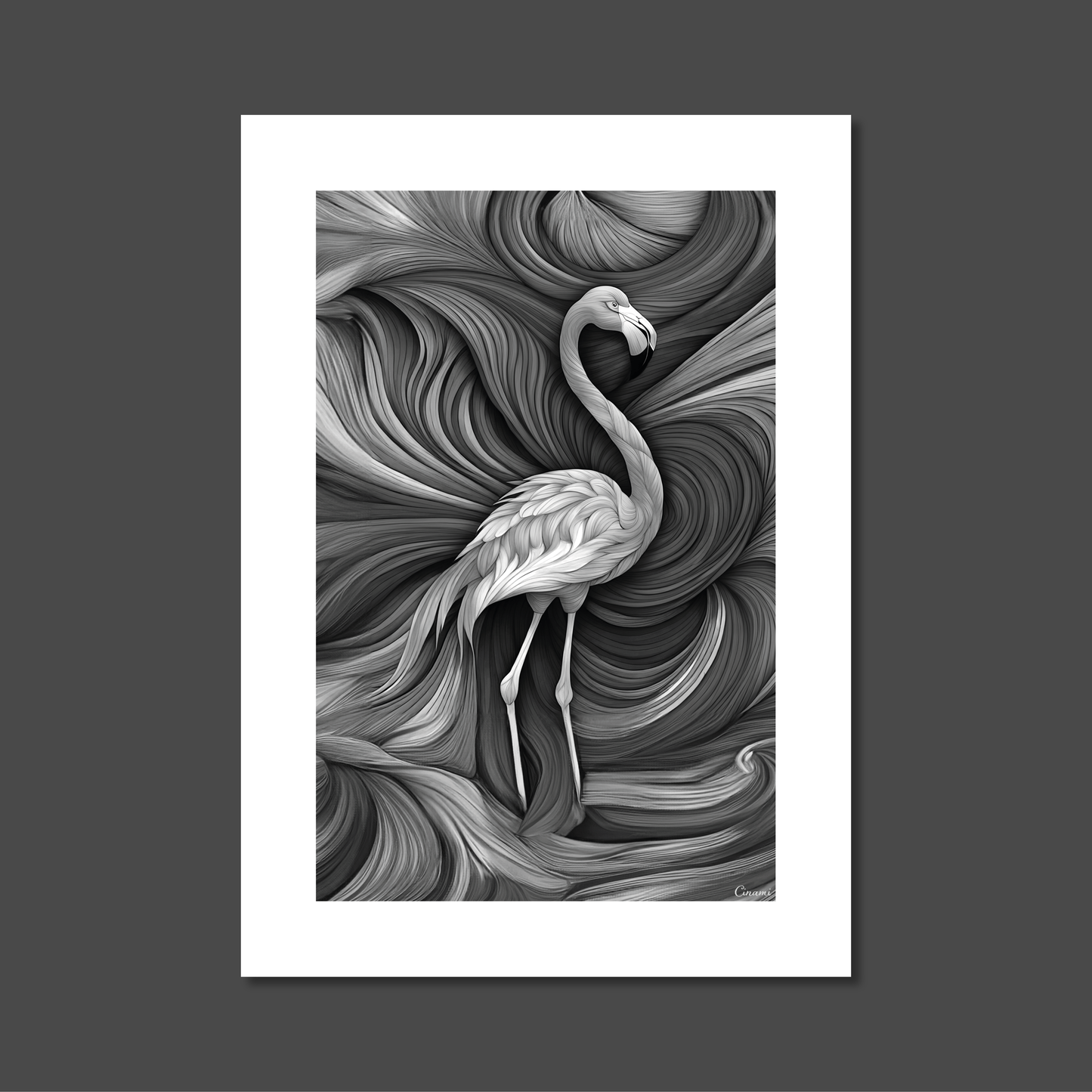ABSTRACT FLAMINGO **UNFRAMED ART PRINT**