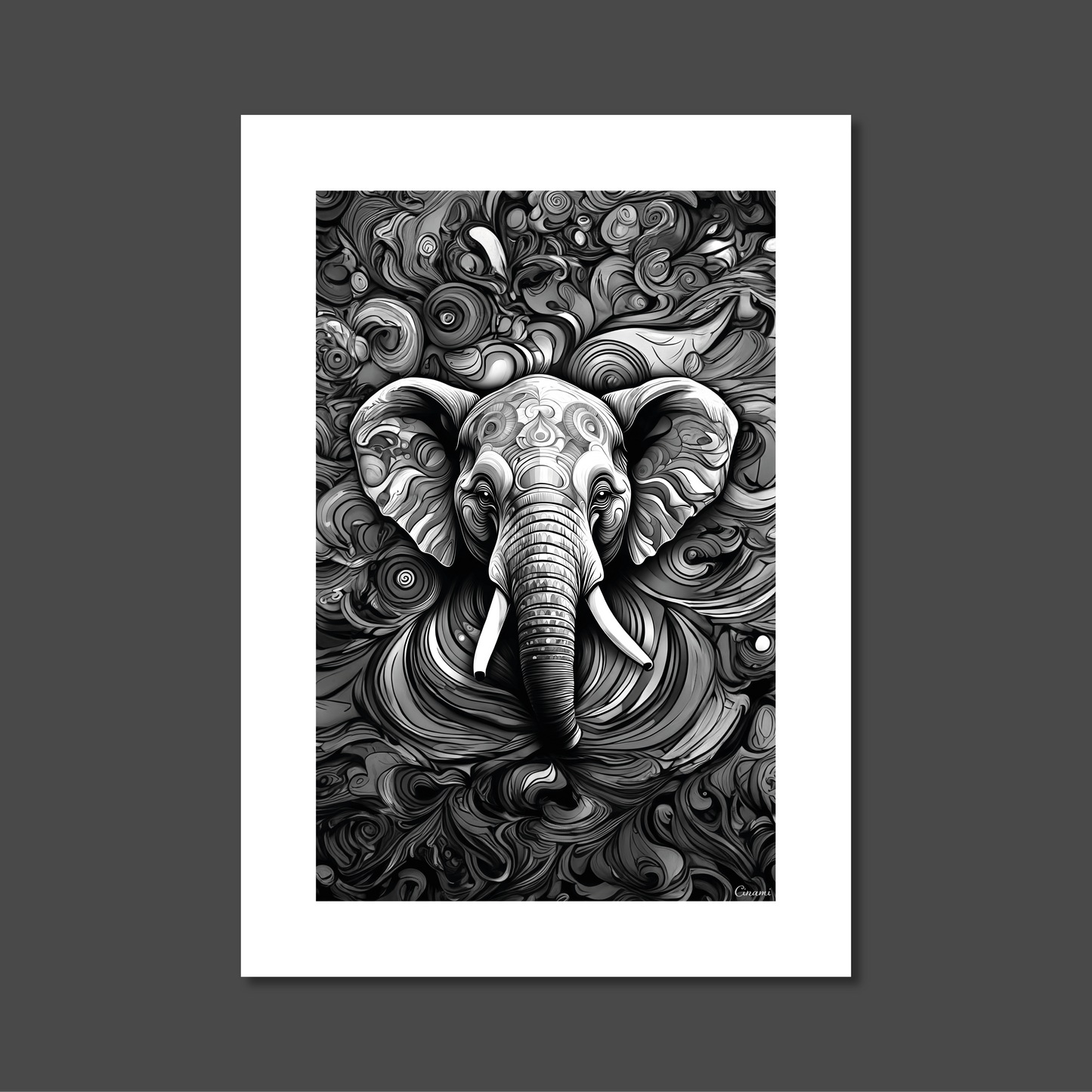 ABSTRACT ELEPHANT **UNFRAMED ART PRINT**