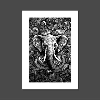 ABSTRACT ELEPHANT **UNFRAMED ART PRINT**