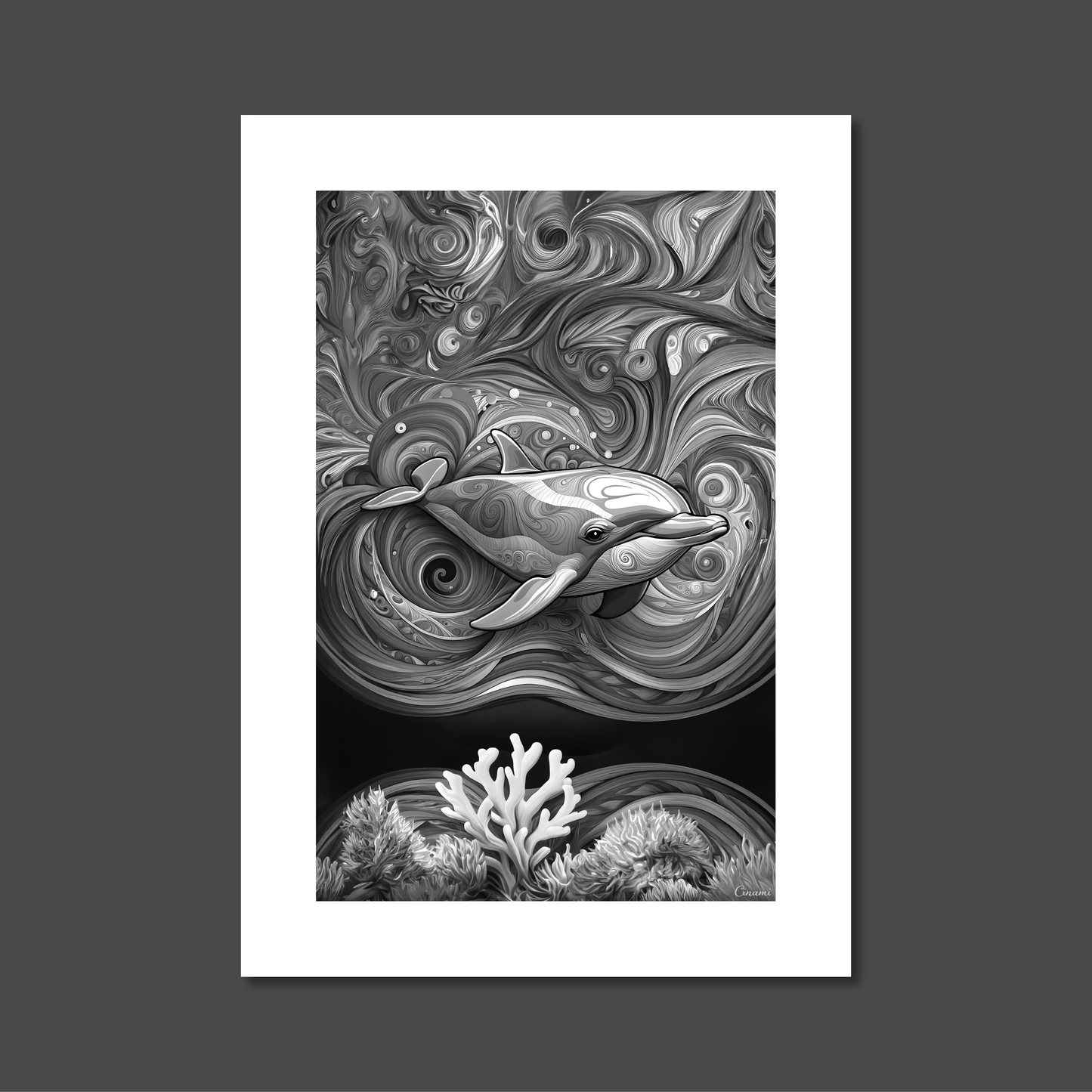 ABSTRACT DOLPHIN **UNFRAMED ART PRINT**