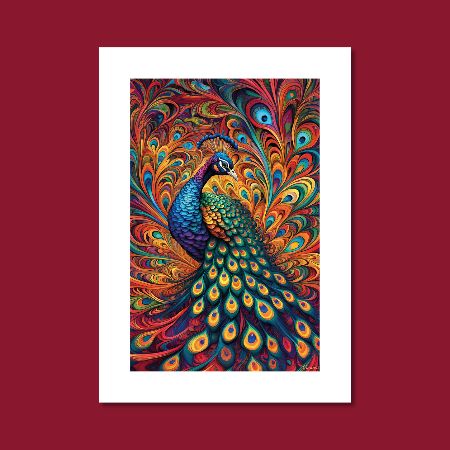 ABSTRACT PEACOCK **UNFRAMED ART PRINT**