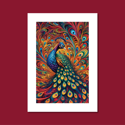 ABSTRACT PEACOCK **UNFRAMED ART PRINT**